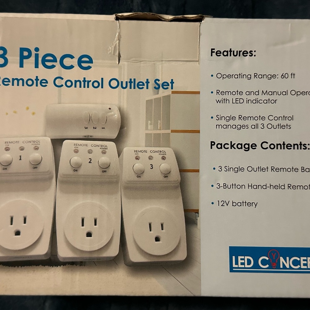 White Remote Control Outlet Set - Picture 2 of 3